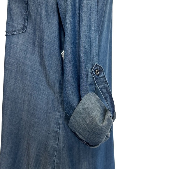 Molly & Isadora Myla Button-Down Chambray Shirt. - Picture 5 of 13